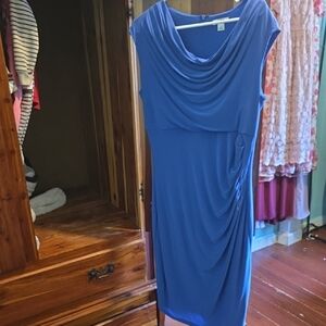 Cato Royal Blue Draped Midi Dress